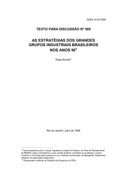 as estrat&eacute;gias dos grandes grupos industriais brasileiros nos anos 90