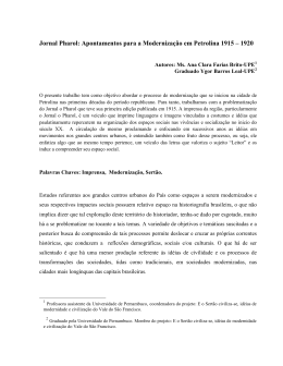 Estudos referentes &agrave;s transforma&ccedil;&otilde;es dos grandes centros