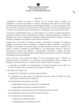 Despacho de Composição da Comissão de Acompanhamento