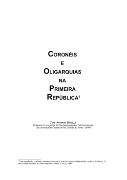coron&eacute;is e oligarquias na primeira rep&uacute;blica