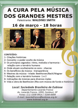 A cuRA PELA M&Uacute;SICA Dos GRANDES MESTRES