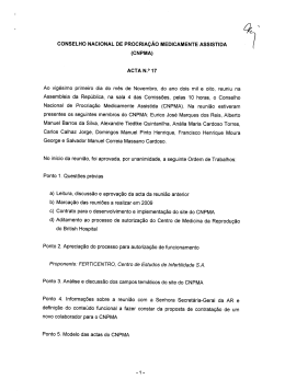 (cnpma) acta n.&deg; 17 - Conselho Nacional de Procria&ccedil;&atilde;o