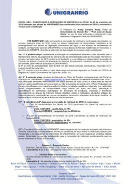 Edital de renova&ccedil;&atilde;o do primeiro semestre letivo