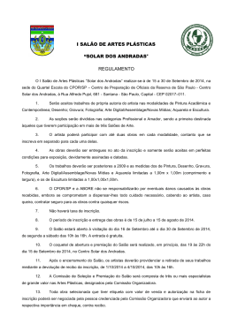 I SAL&Atilde;O DE ARTES PL&Aacute;STICAS &ldquo;SOLAR DOS ANDRADAS