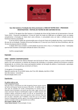 Sesc S&atilde;o Caetano e Funda&ccedil;&atilde;o das Artes promovem o CENA DE