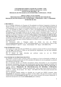 Edital 372 Doutorado PPGHC 2016.1