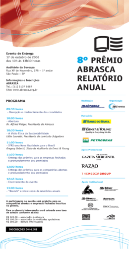 Evento de Entrega l? de outubro de 2006 das 10h &agrave;s 13h30 horas