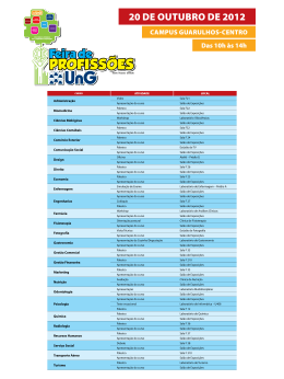 CAMPUS GUARULHOS-CENTRO Das 10h &agrave;s 14h