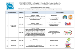 PROGRAMAÇÃO | 20/09/2013 | Sexta