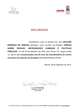 DECLARA&Ccedil;&Atilde;O