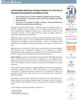 gastronomia brasileira refor&ccedil;a presen&ccedil;a na lista dos 50 melhores