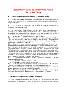 Revis&atilde;o do Regulamento de Halter 2015.