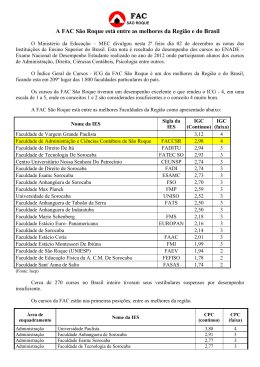 A FAC S&atilde;o Roque est&aacute; entre as melhores da Regi&atilde;o e do Brasil