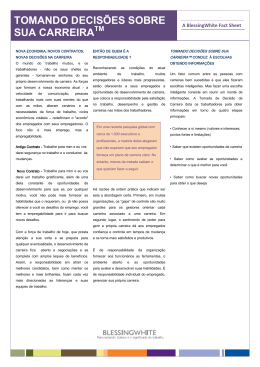 TOMANDO DECIS&Otilde;ES SOBRE SUA CARREIRA