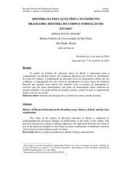 HIST&Oacute;RIA DA EDUCA&Ccedil;&Atilde;O F&Iacute;SICA NO EX&Eacute;RCITO BRASILEIRO