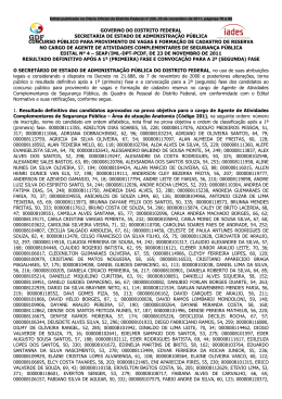 GOVERNO DO DISTRITO FEDERAL SECRETARIA DE