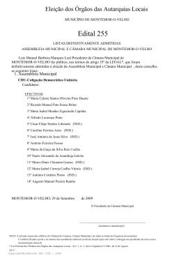 Edital 255 - C&acirc;mara Municipal de Montemor-o