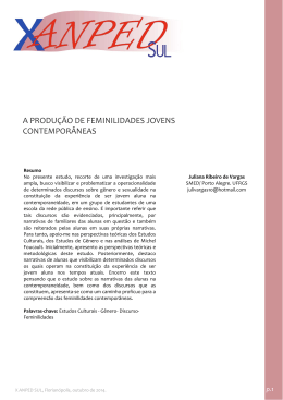 a produ&ccedil;&atilde;o de feminilidades jovens contempor&acirc;neas