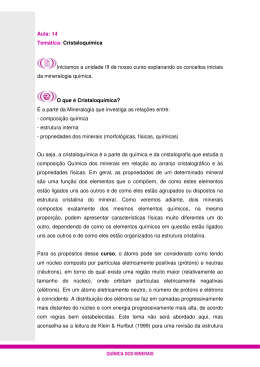 Cristaloqu&iacute;mica - Estudando Quimica