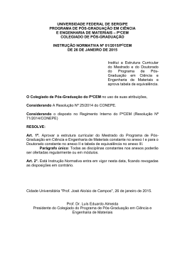 Estrtura Curricular dos Cursos do P&sup2;CEM