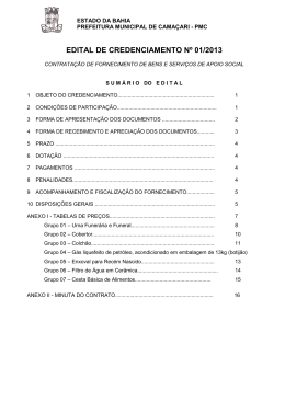 EDITAL DE CREDENCIAMENTO Nº 01/2013