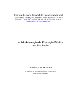 A Administra&ccedil;&atilde;o da Educa&ccedil;&atilde;o P&uacute;blica em S&atilde;o Paulo