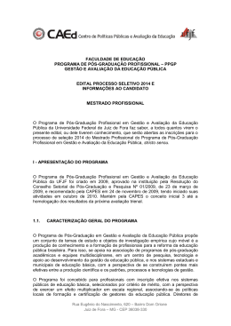 Edital processo seletivo 2014