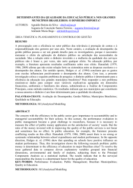 DETERMINANTES DA QUALIDADE DA EDUCAÇÃO PÚBLICA