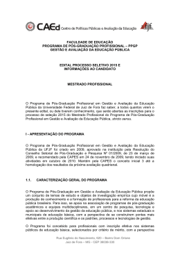 Edital 2015 - Mestrado em Gestão e Avaliação da Educação Pública