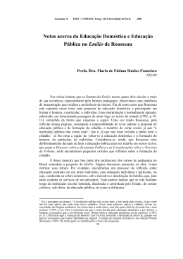 Notas acerca da Educa&ccedil;&atilde;o Dom&eacute;stica e Educa&ccedil;&atilde;o P&uacute;blica no