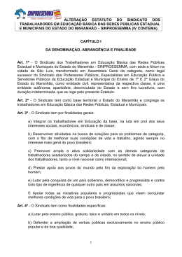 Estatuto do Sindicato dos Trabalhadores em Educa&ccedil;&atilde;o P&uacute;blica do