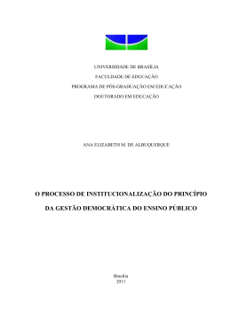 o processo de institucionaliza&ccedil;&atilde;o do princ&iacute;pio da gest&atilde;o