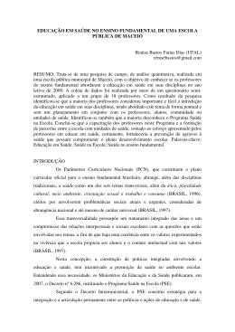1 EDUCA&Ccedil;&Atilde;O EM SA&Uacute;DE NO ENSINO FUNDAMENTAL DE UMA