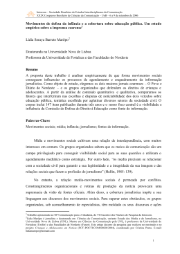 Movimentos de defesa da infância e a cobertura sobre