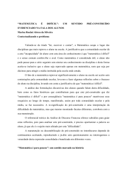 &ldquo;MATEM&Aacute;TICA &Eacute; DIF&Iacute;CIL&rdquo;: UM SENTIDO PR&Eacute;