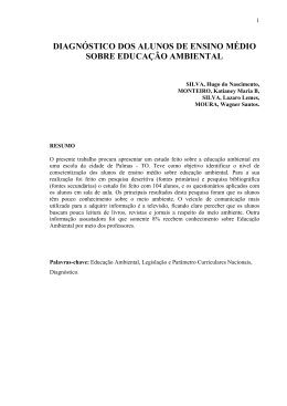 diagn&oacute;stico dos alunos de ensino m&eacute;dio sobre educa&ccedil;&atilde;o ambiental