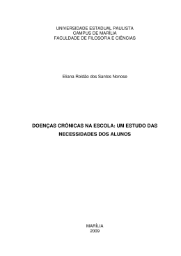 doen&ccedil;as cr&ocirc;nicas na escola: um estudo das necessidades dos alunos