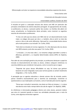 Diferencia&ccedil;&atilde;o curricular na resposta &agrave;s necessidades educativas