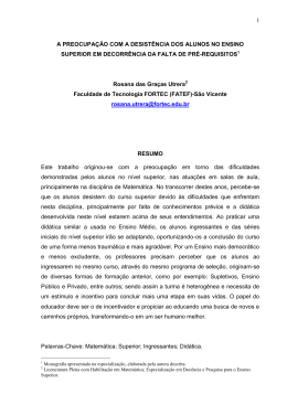 1 A PREOCUPA&Ccedil;&Atilde;O COM A DESIST&Ecirc;NCIA DOS ALUNOS NO