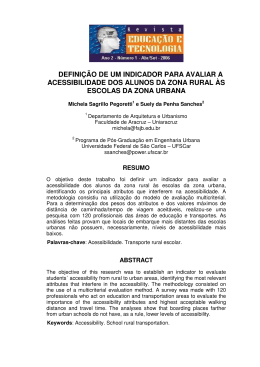 defini&ccedil;&atilde;o de um indicador para avaliar a acessibilidade dos alunos