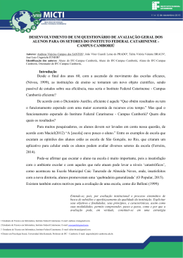 desenvolvimento de um question&aacute;rio de avalia&ccedil;&atilde;o geral dos alunos