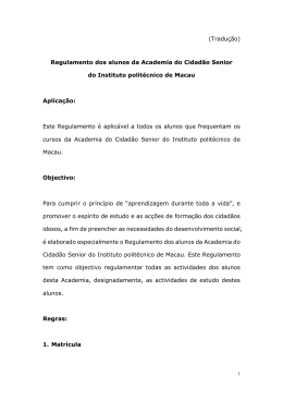 (Tradu&ccedil;&atilde;o) Regulamento dos alunos da Academia do Cidad&atilde;o