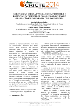 investiga&ccedil;&atilde;o sobre a inten&ccedil;&atilde;o de empreender e o