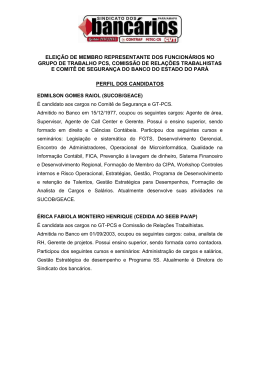 PERFIL DOS CANDIDATOS