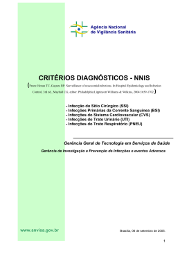 CRITÉRIOS DIAGNÓSTICOS - NNIS