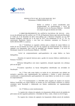 RESOLUÇÃO Nº 603, DE 26 DE MAIO DE 2015 Documento nº