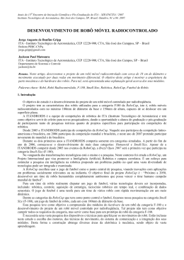 DESENVOLVIMENTO DE ROB&Ocirc; M&Oacute;VEL RADIOCONTROLADO