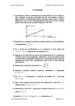 1&ordf; Avalia&ccedil;&atilde;o - UNEMAT &ndash; Campus Sinop