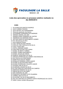 Lista dos aprovados no processo seletivo realizado