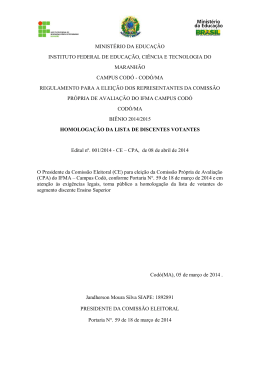 9. HOMOLOGACAO_DISCENTES_VOTANTES - Campus Cod&oacute;